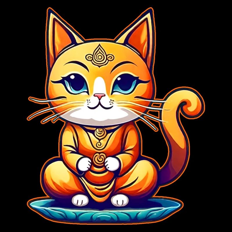 Chat mignon en position de yoga de Bouddha