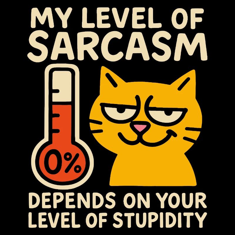 Freche Katze Sarkasmus Grafik T-Shirt