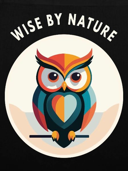 Wise by Nature – Eule mit Schriftzug