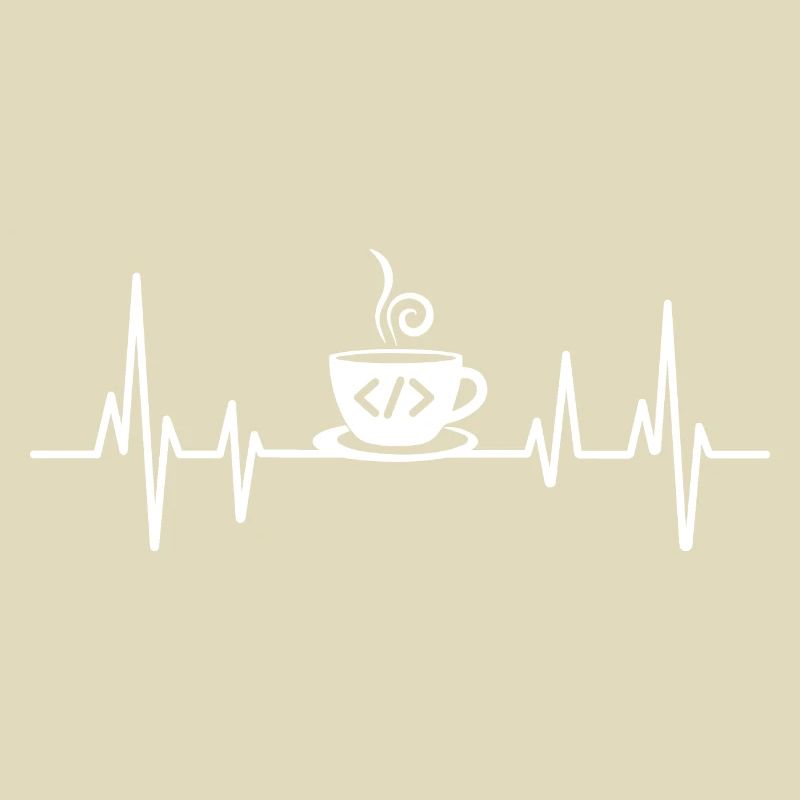 Coffee Coding Heartbeat Coder Developer Nerd Coffe