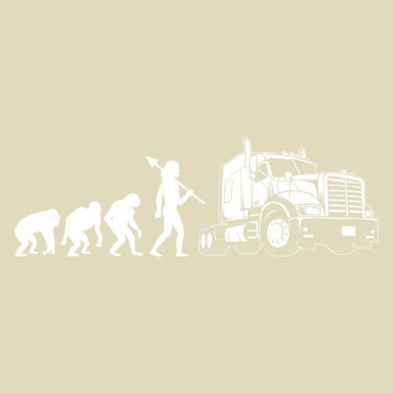 Trucker Evolution Driving Dad Trucker Father Truck