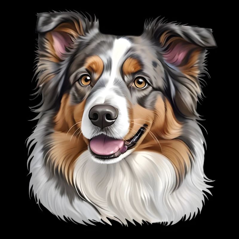 Australian Shepherd Head