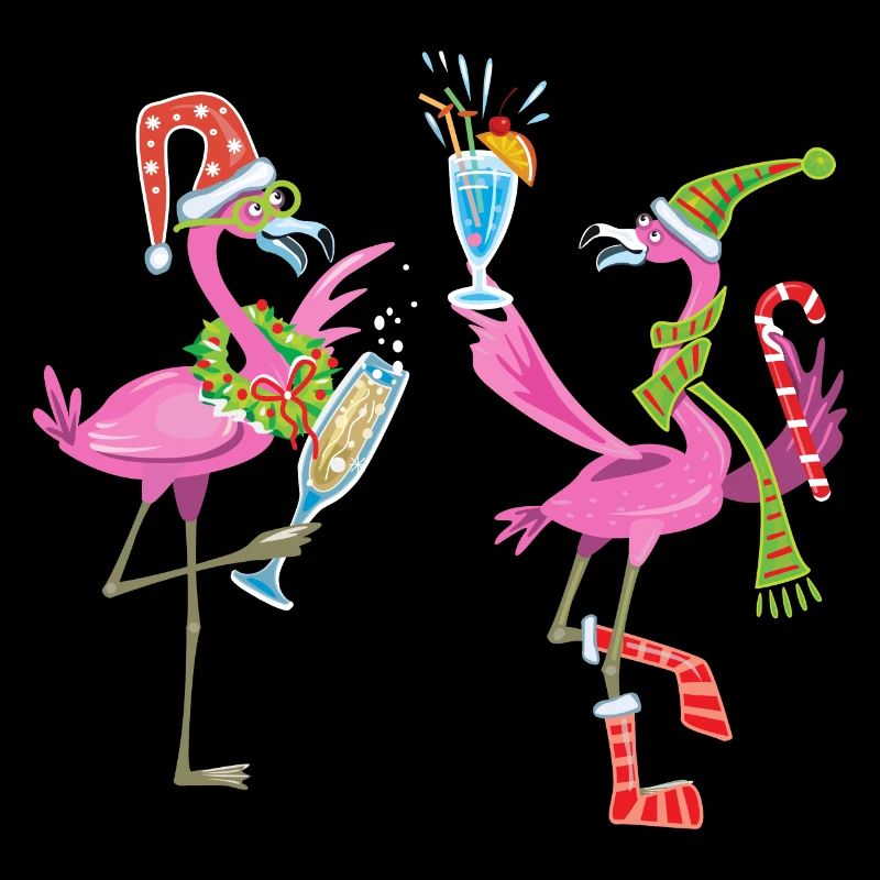 Flamingo-Weihnachten. Weihnachtsgeschenk