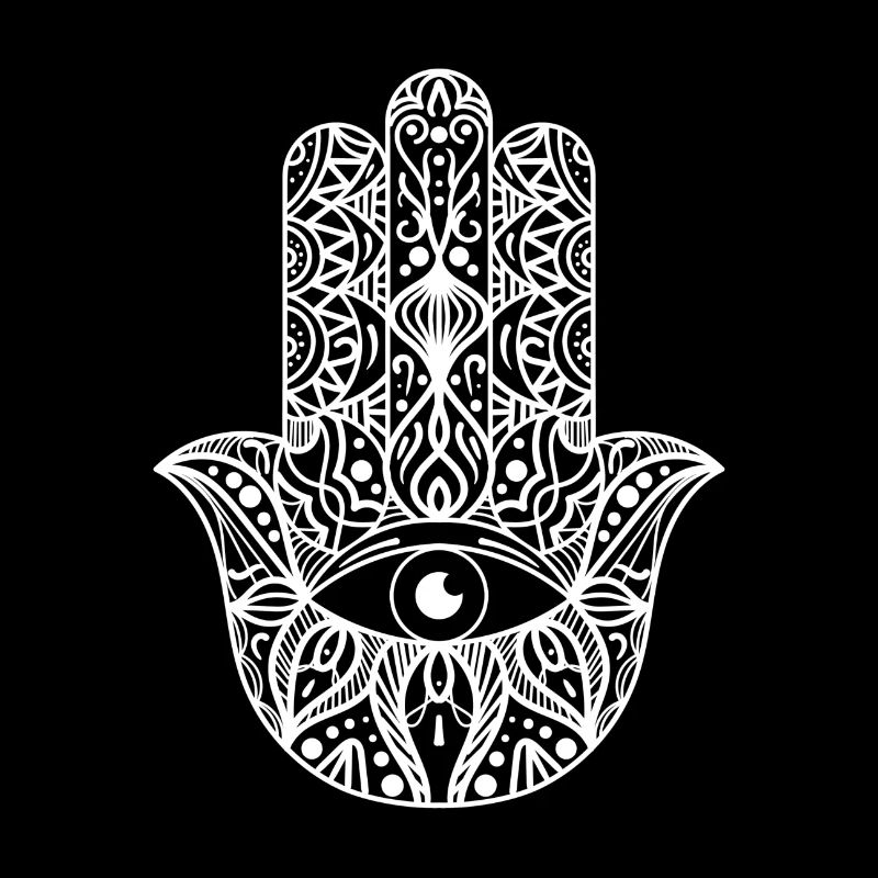 Hamsa Hand weiß