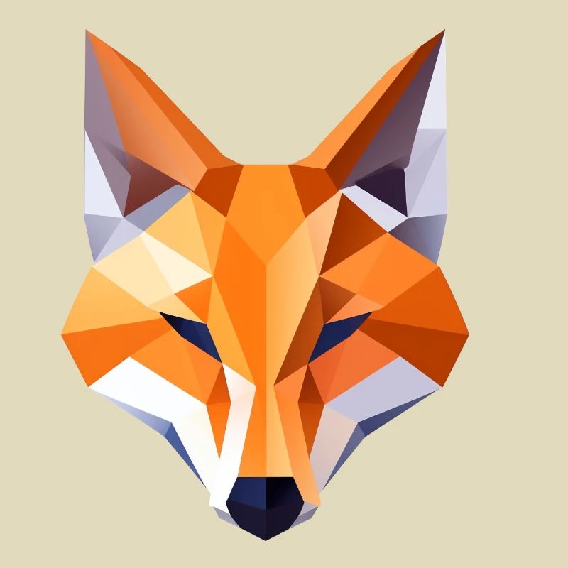 Fuchs Kopf Low Poly Logo Design