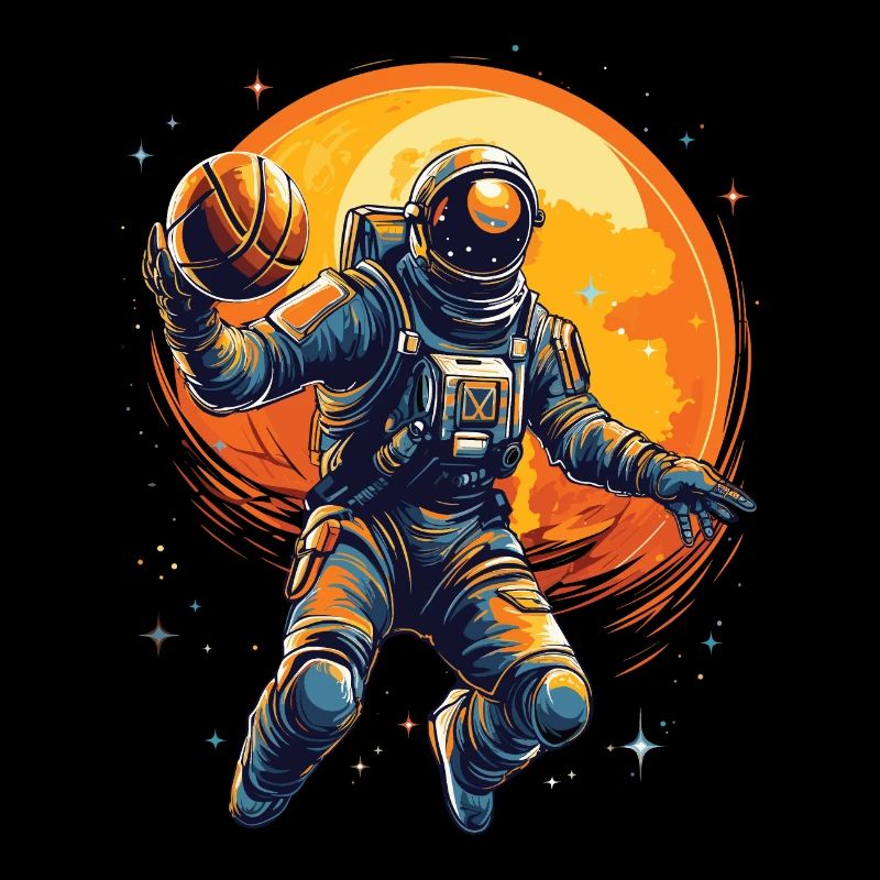 Astronaute basketteur dans l’espace
