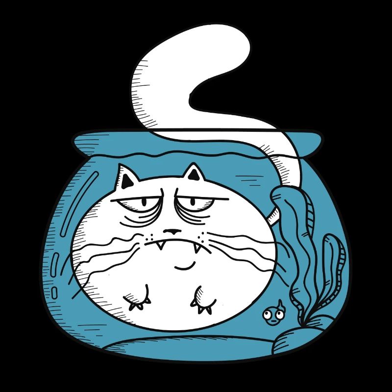 Cat in a goldfish jar