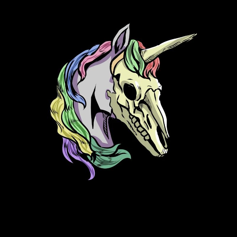 cooles gruseliges Einhorn Schädel Skelett