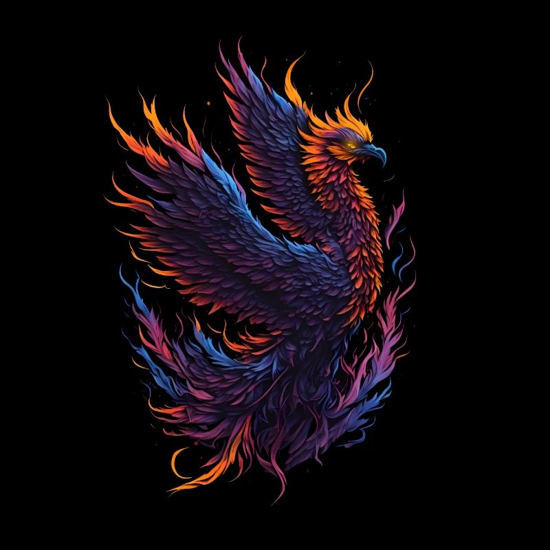 Mythischer Phönixvogel mit Flammen