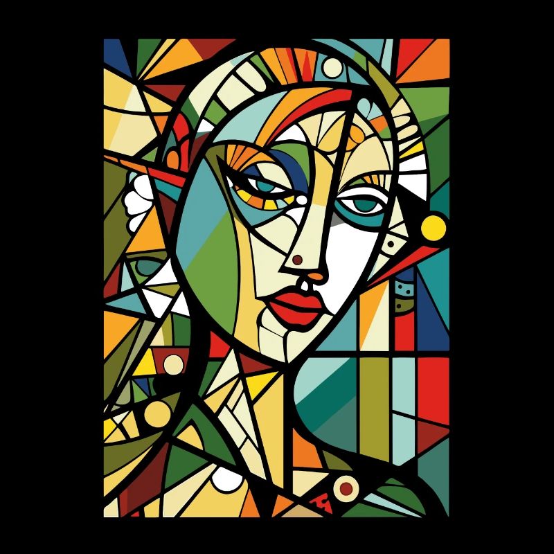 Moderne abstrakte Kunst: Gesicht einer Frau