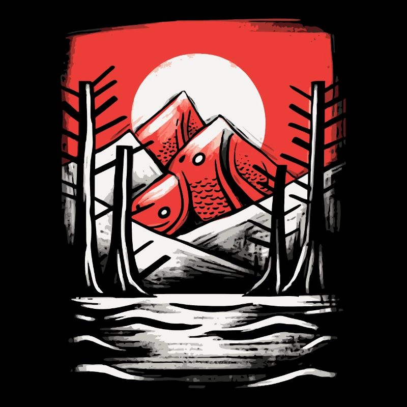 Japans Rote Sonne, Fisch-Berge