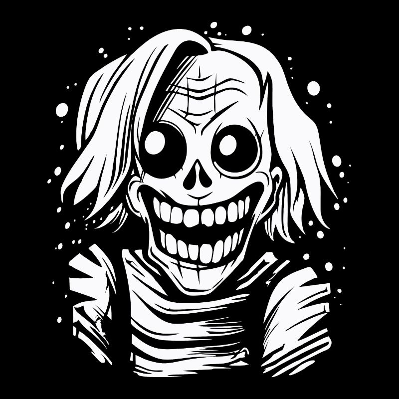 A funny crazy zombie clown