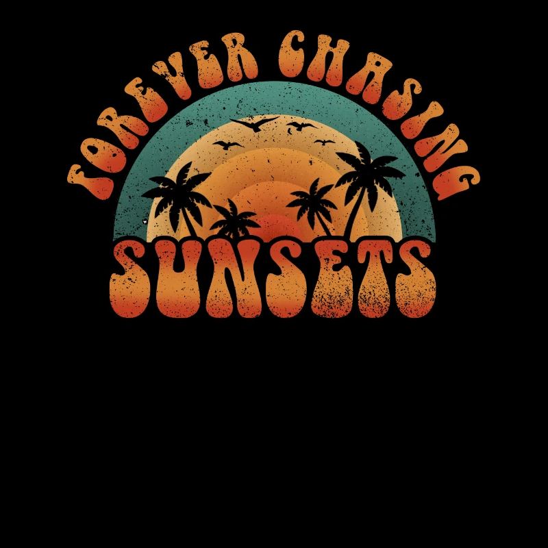 Forever Chasing Sunsets Retro Summer Vacation