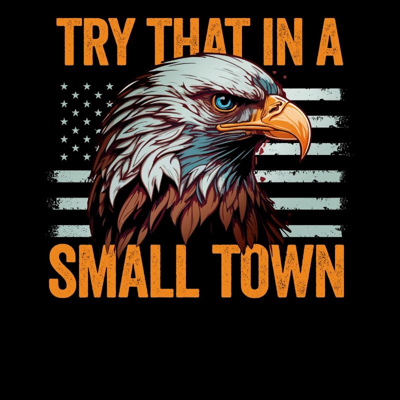 Try That In A Small Town American Flag Eagle