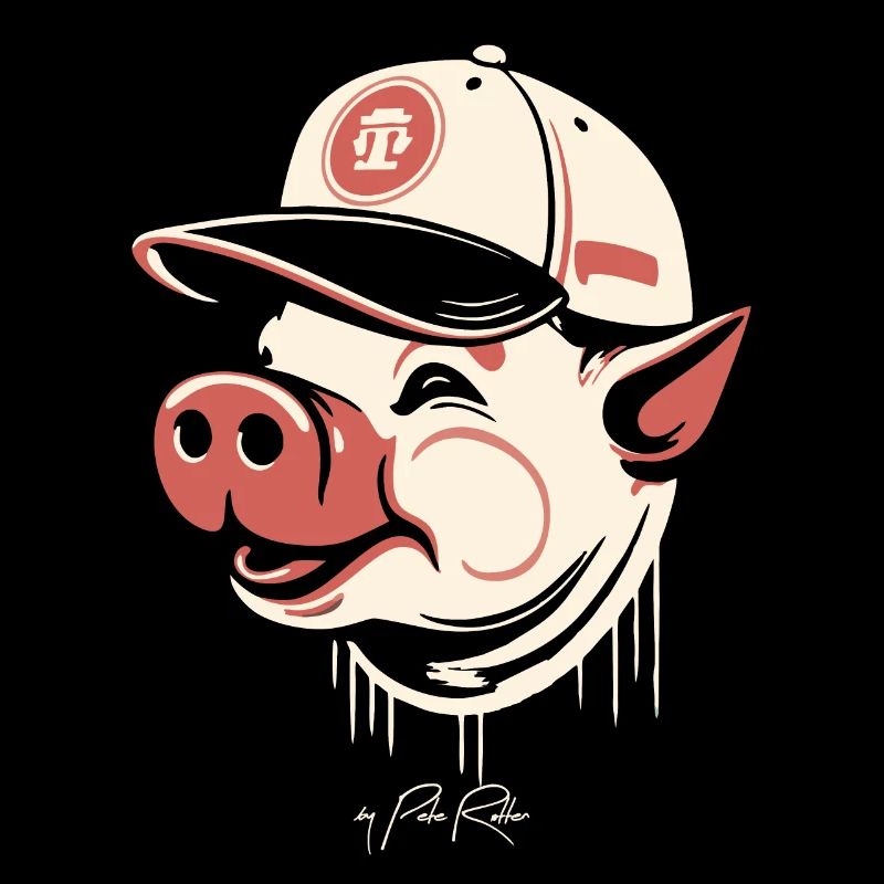 Vintage Retro Baseball Pig