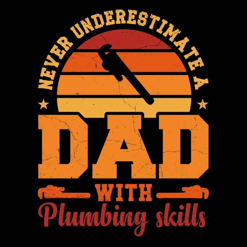 Husband Dad Hero Retro Plumber