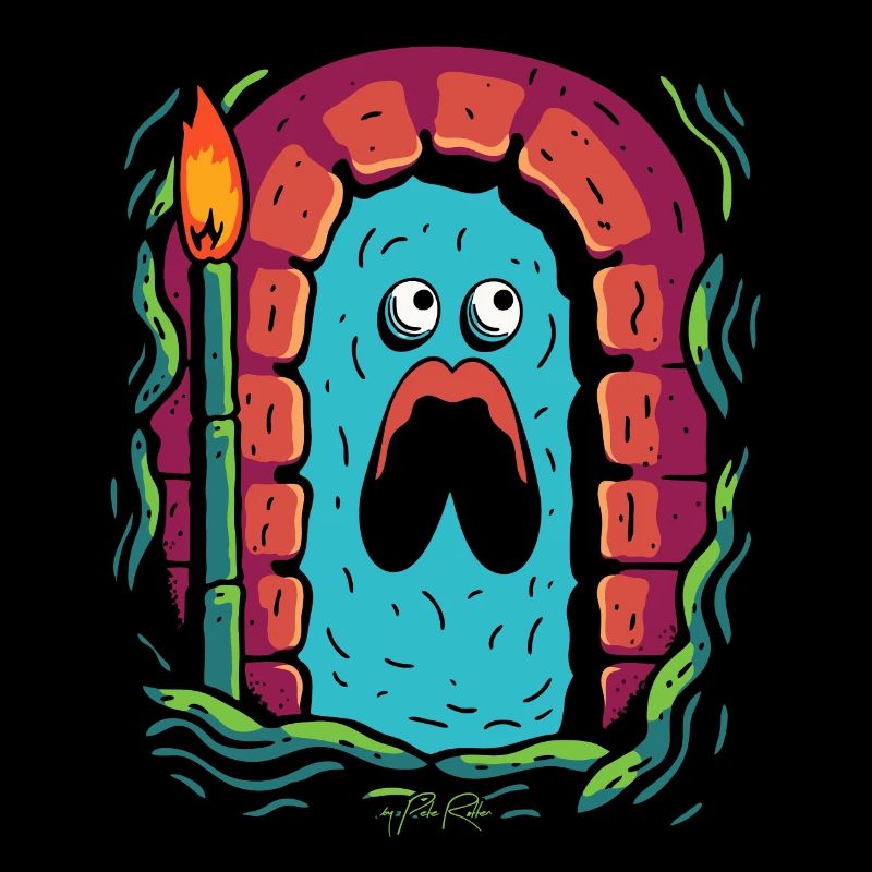 Simple Dessin Animé Gros Monstre Effrayant Donjon