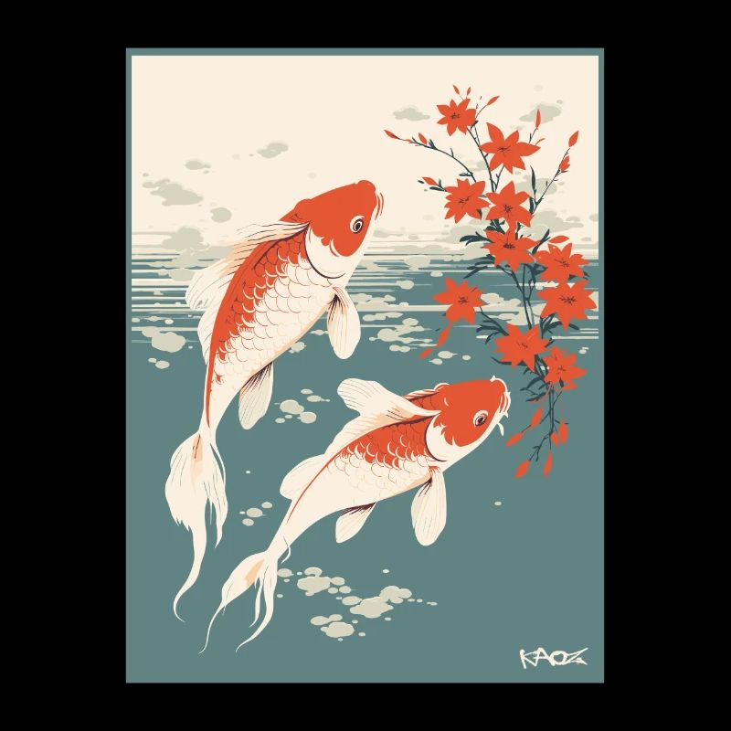 Parodie Affiche publicitaire japonaise Koi Fish