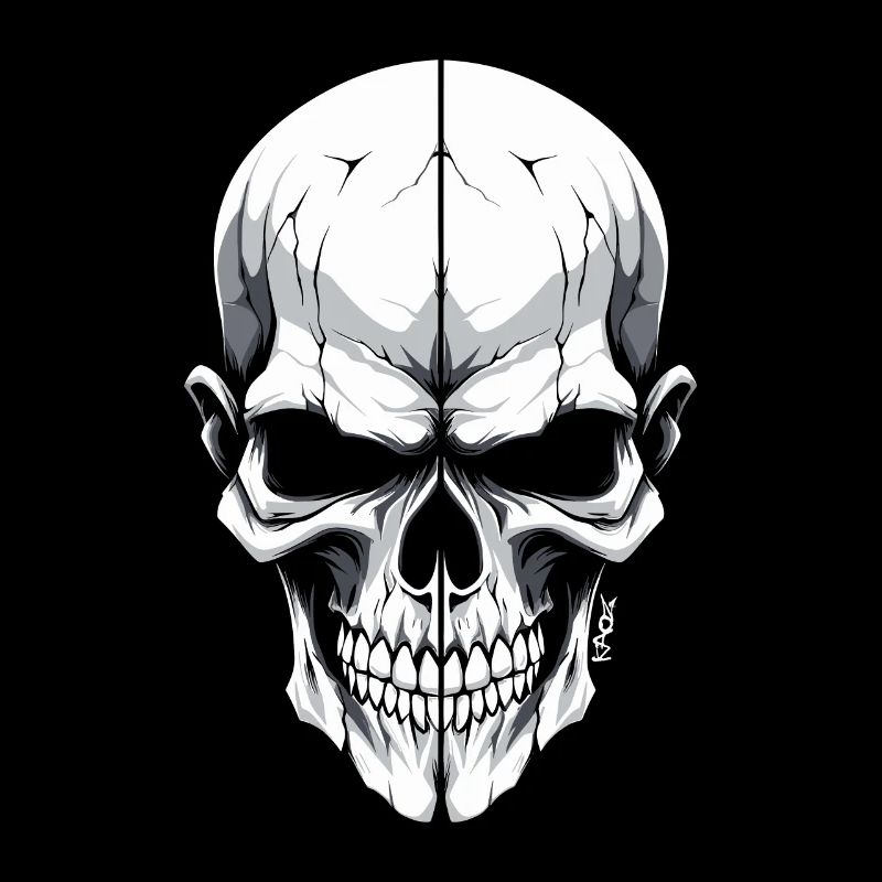 White and cool split skull