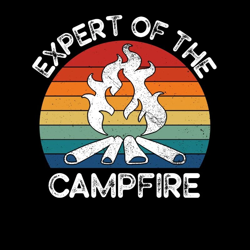 Experte für Camping-Experten am Lagerfeuer