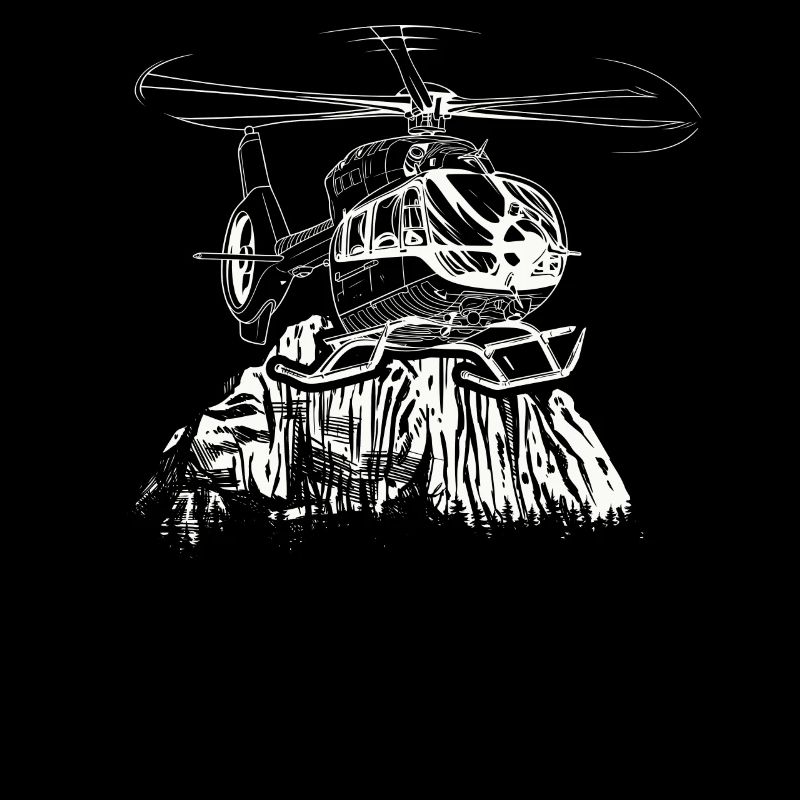 Rotorcraft Silhouette Helicopter Pilot