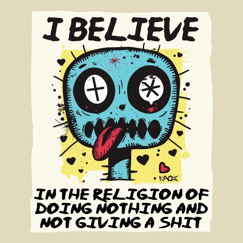 Religious believer doing nothing