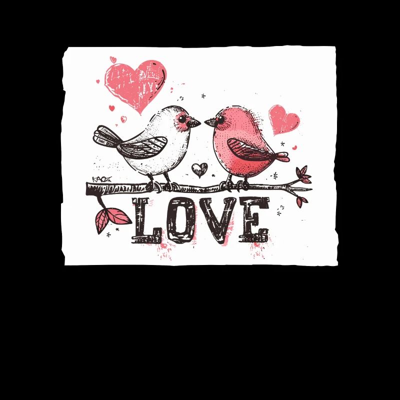 Deux oiseaux aimants, amour d’oiseau