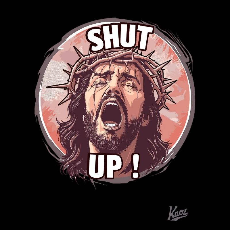 Jesus guy in agony says: "Shut up"