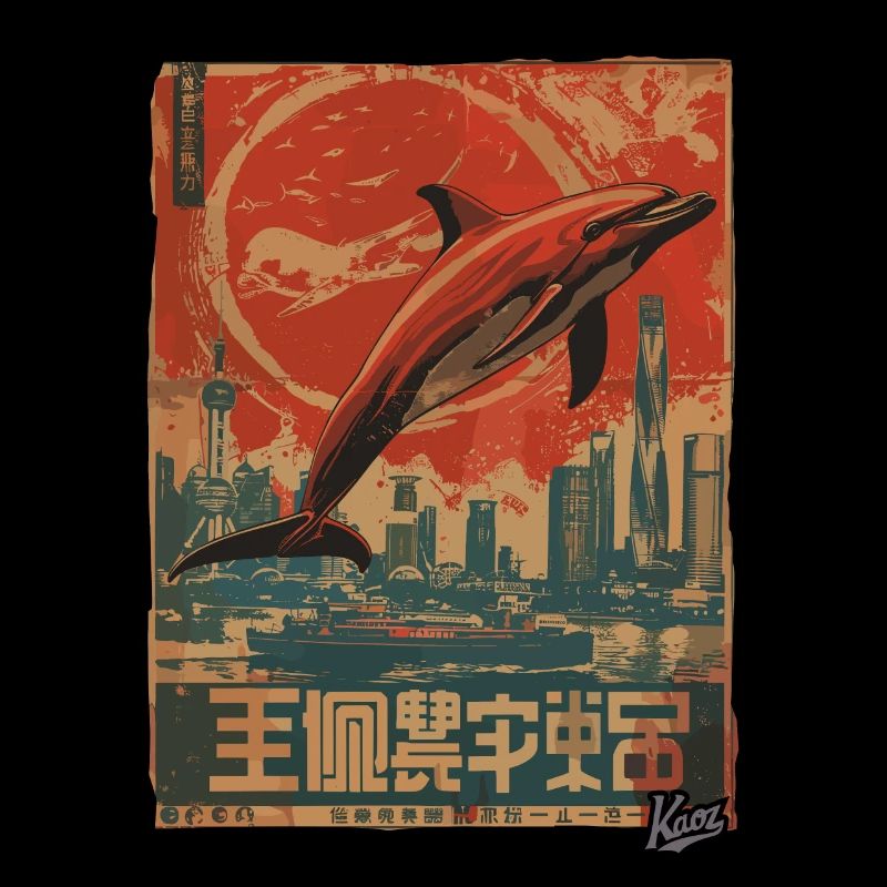 Propaganda Style – Proud Patriotic Dolphin