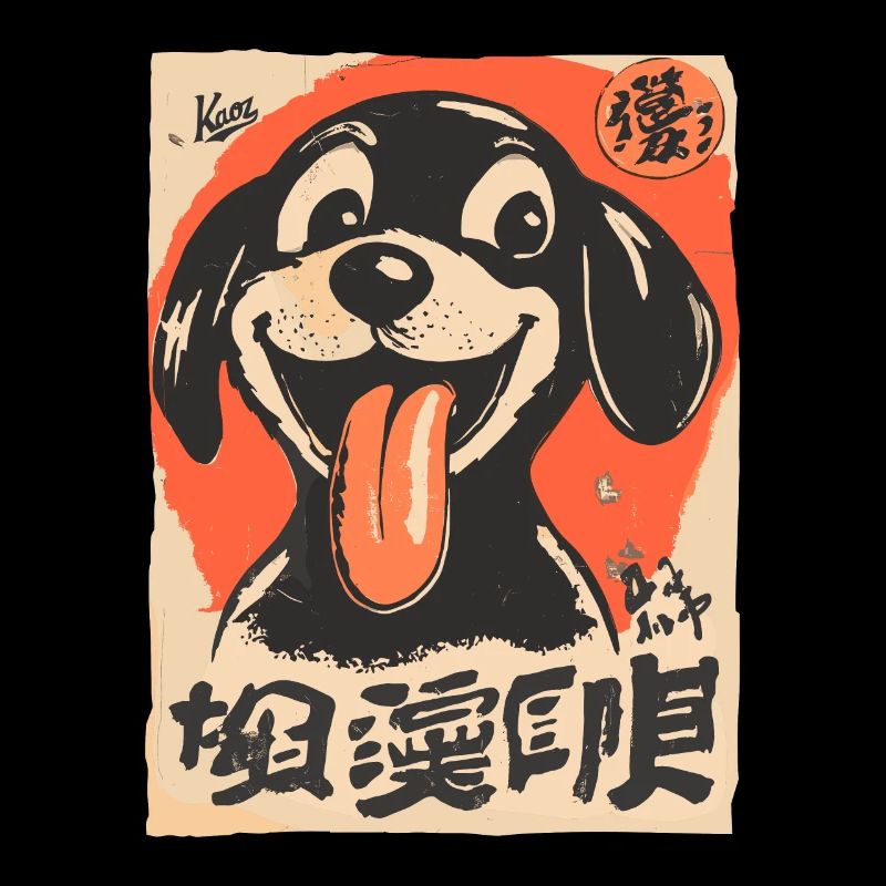 Lustiger kleiner Japan Edo Hund