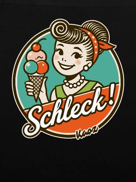 Schleck! Retro-Frau mit Eiscreme