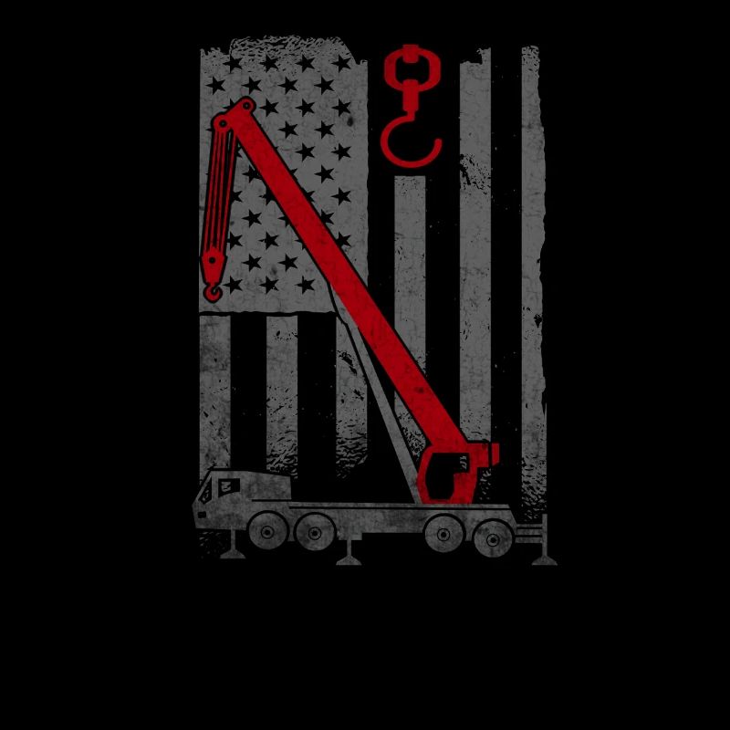 American Flag Crane Operator Pride