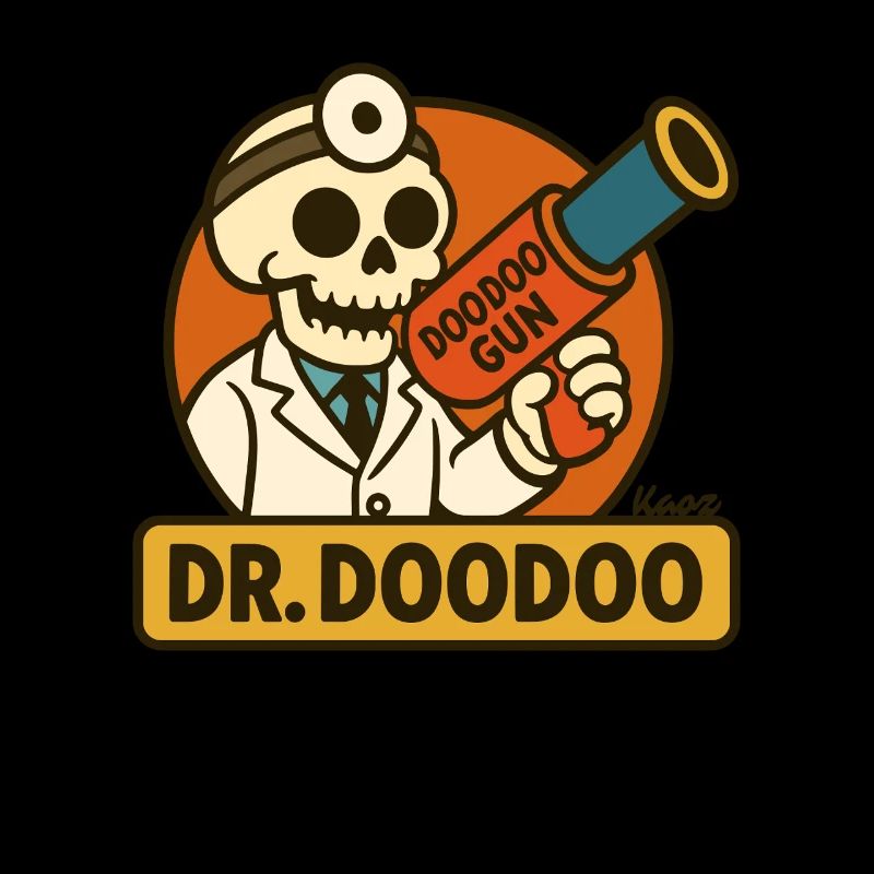 Drôle de docteur squelette avec doodoo