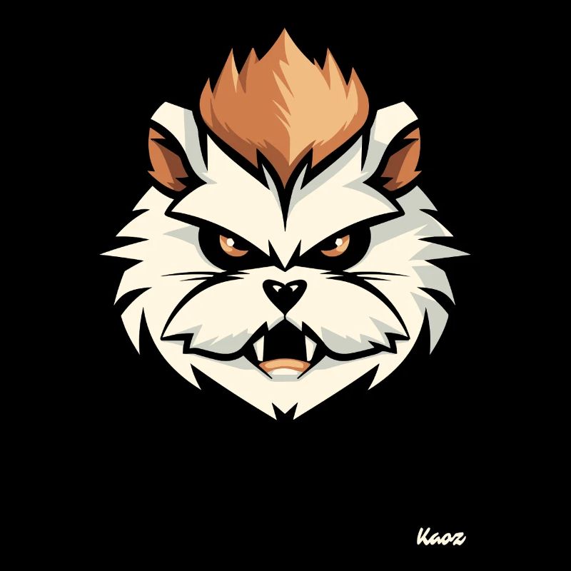 Tête de hamster en colère avec mohawk
