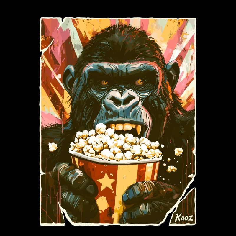 Gorilla with popcorn