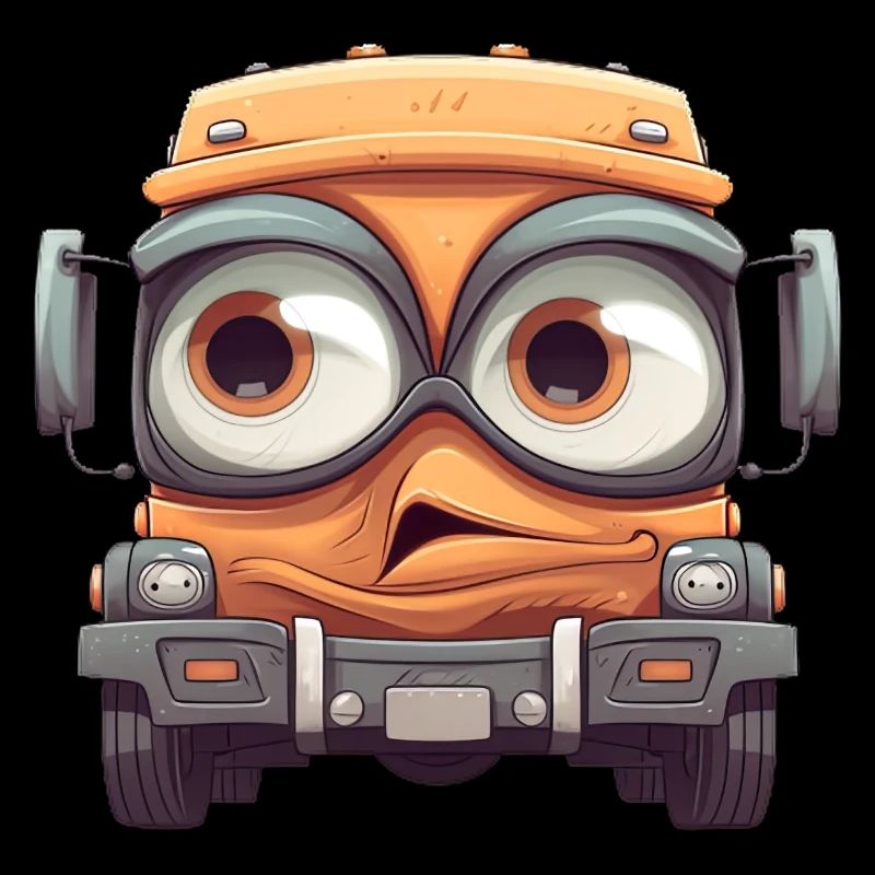 Comic Lastwagen mit Gesicht