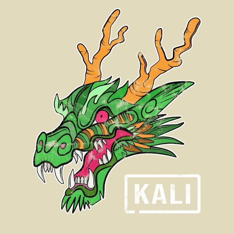 Kali Linux Computer Administrator Tux Drachen Kopf