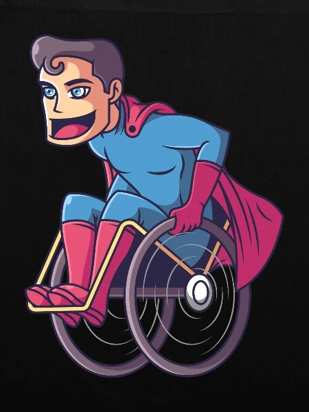 Superheld im Rollstuhl, held rollstuhlfahrer
