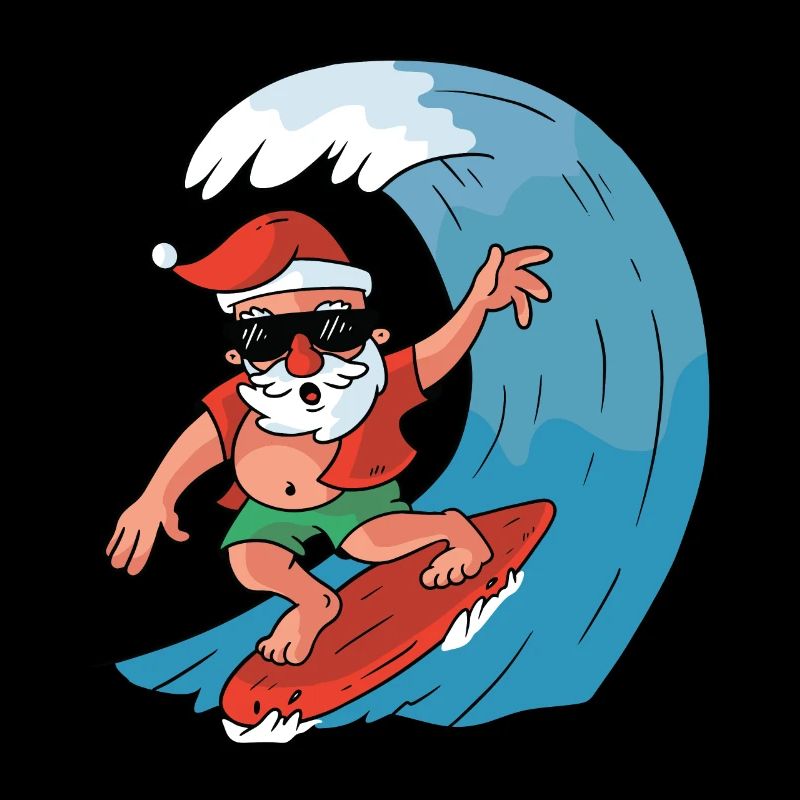 Père Noël surfant