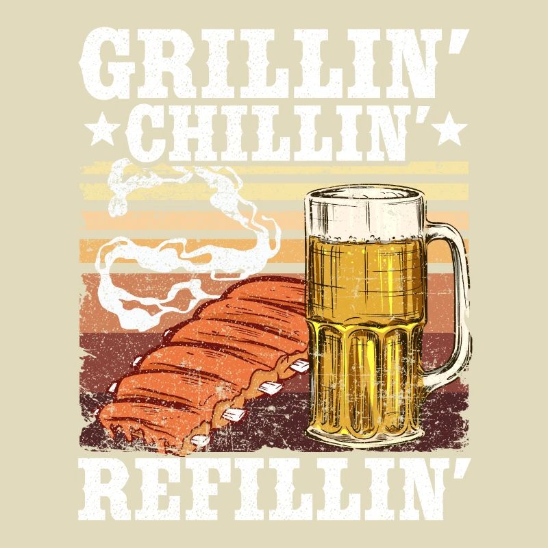 Grilling Chilling Refilling Funny BBQ
