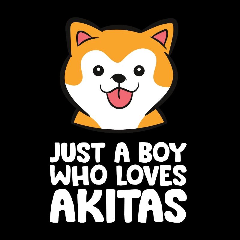 Nur ein Junge, der Akita-Hunde liebt