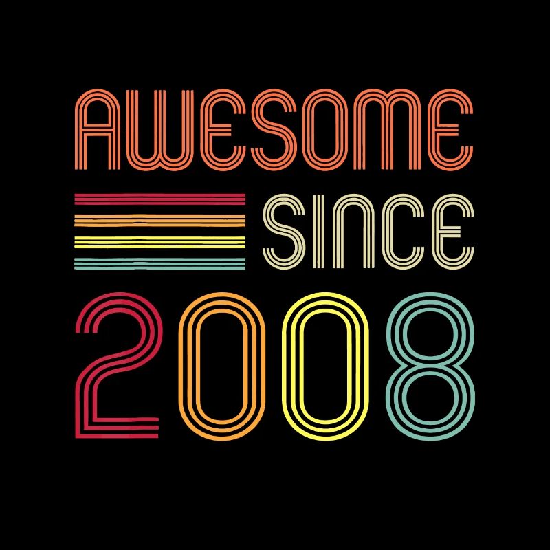 Awesome Since 2008 14th Birthday Retronovember