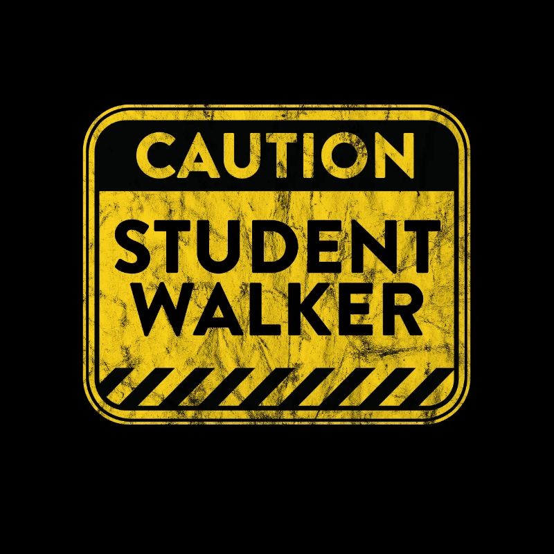 Student Walker Amputierter Bein Warnzeichen