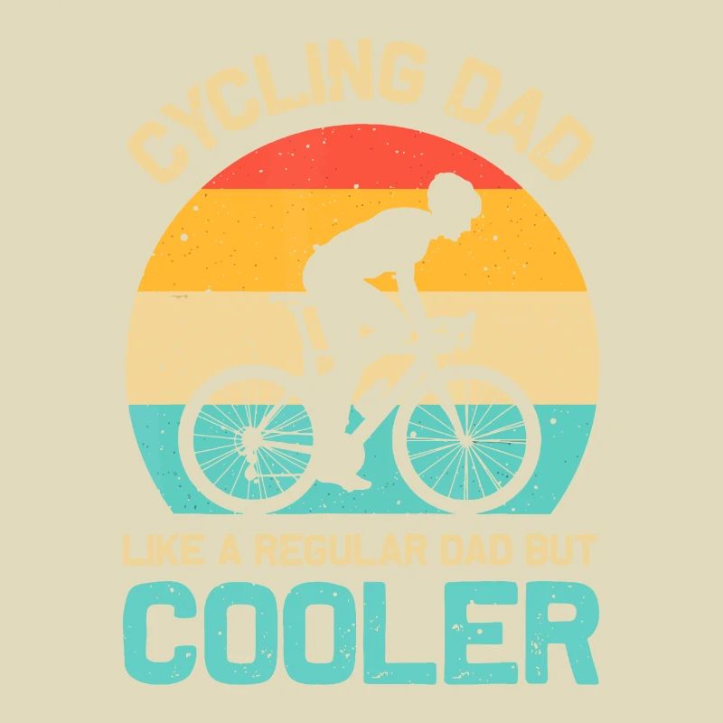 Radfahrender Vater wie ein normaler Vater, aber cooler, lustiger Cy