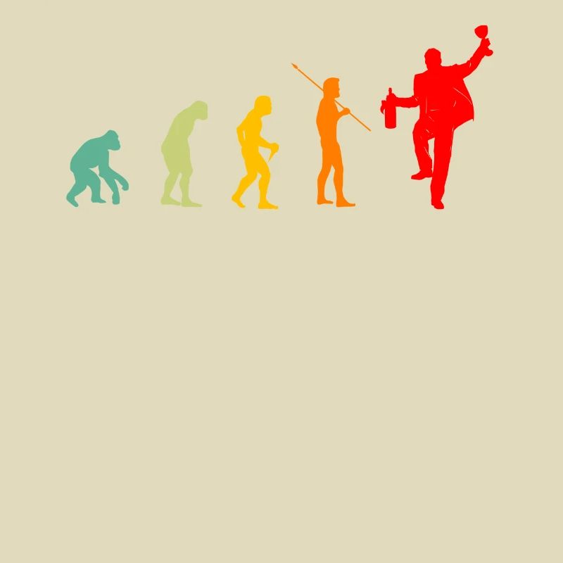 Evolution Aperitif lustiges Geschenk Mann