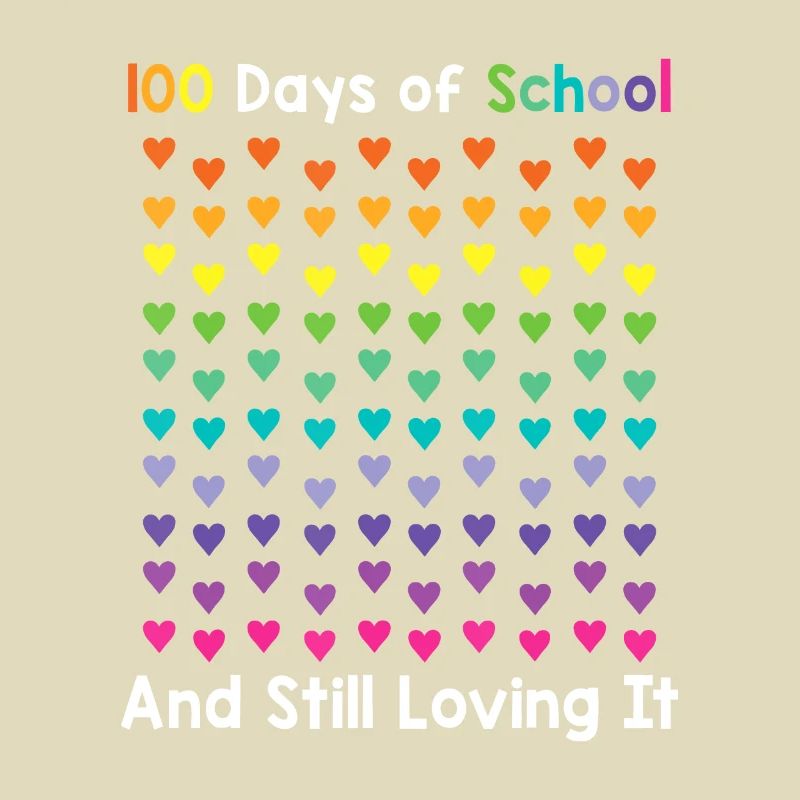 Mignons 100 jours d’école et toujours aimer ça Cœurs
