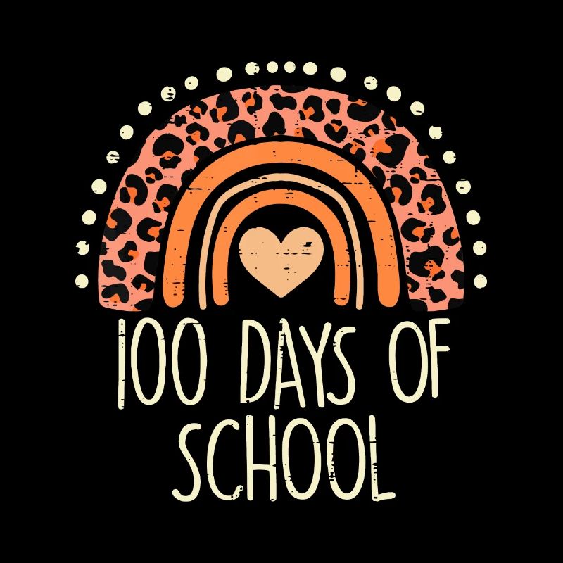 Pfirsich Leopard Regenbogen 100 Tage Schule Niedlich 100. D