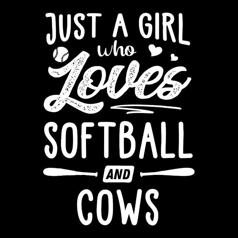 Nur ein Mädchen, das Softball und Kühe liebt Geschenk Frauen