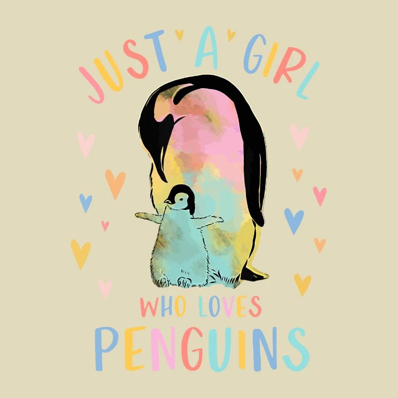 Nur ein Mädchen, das Pinguine liebt Aquarell Geschenkstift