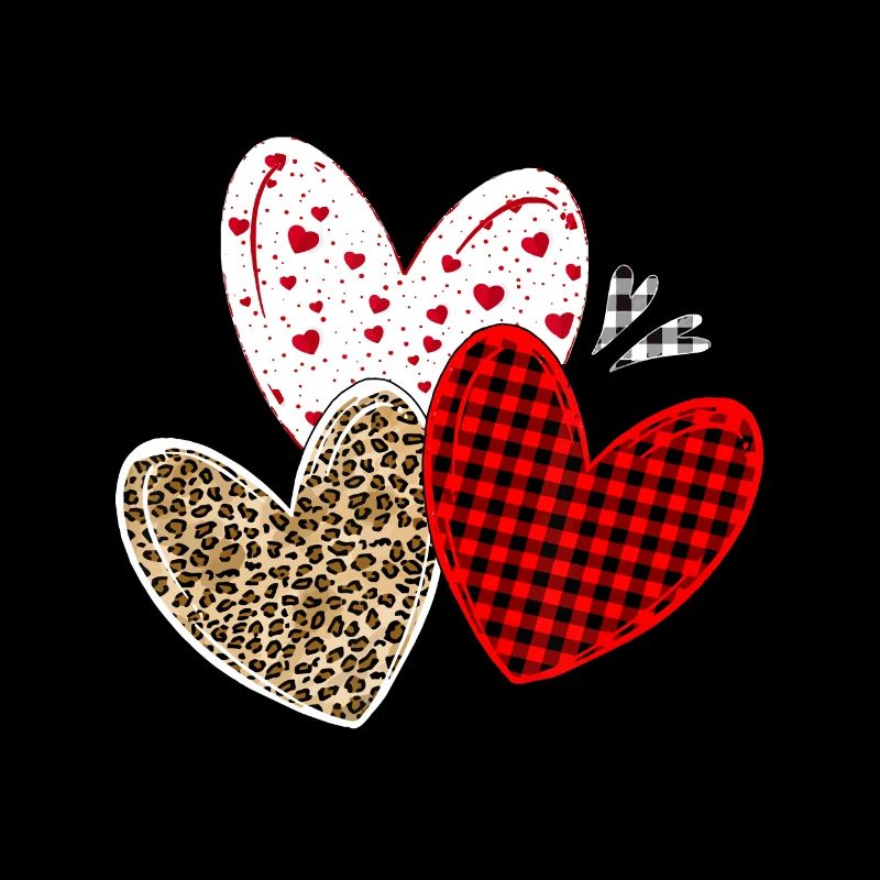 Mädchen Valentinstag Shirts Herzen Liebe Leopard Re